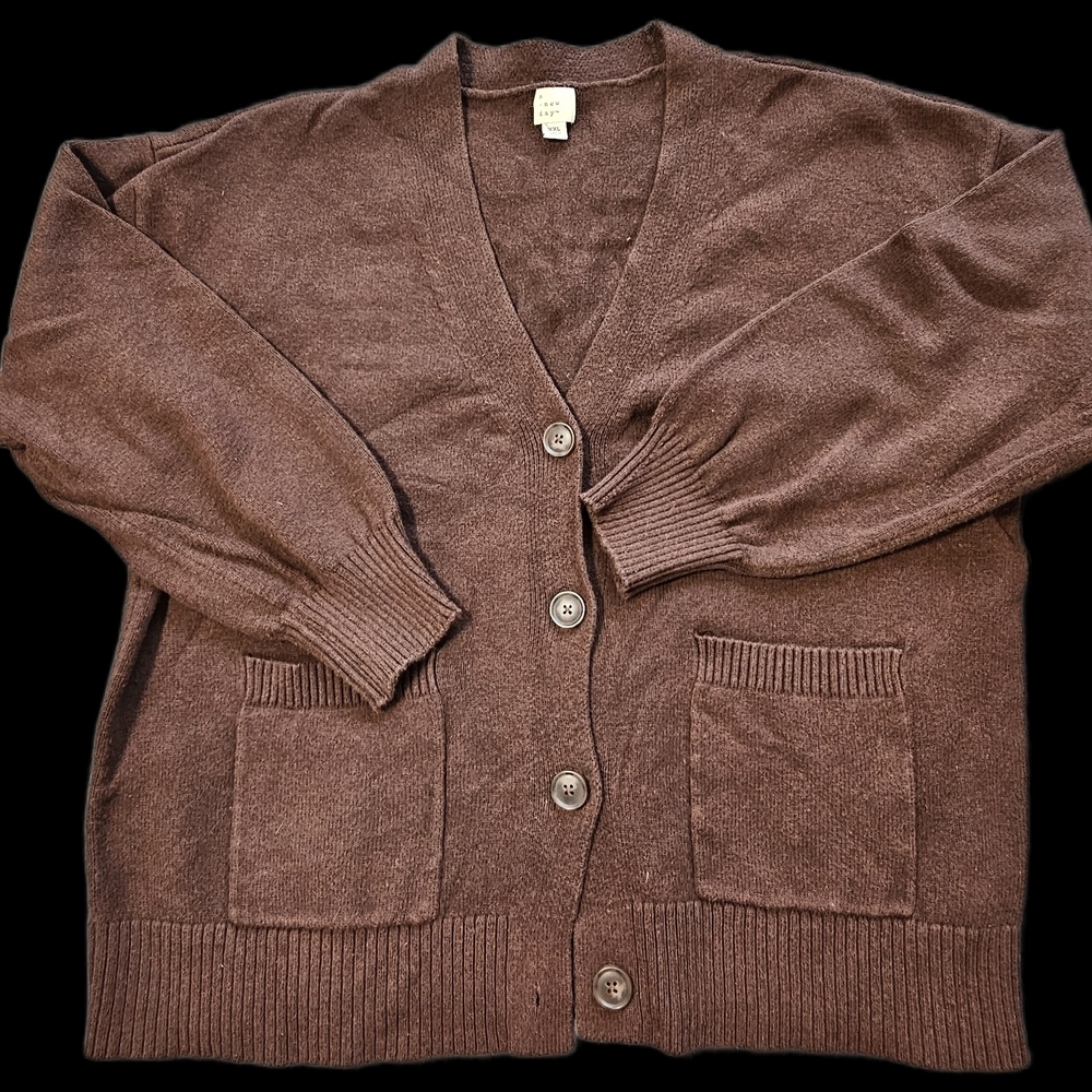 A New Day Brown Cardigan Sweater - Size XXL